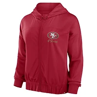 Sweat à capuche zippé complet Fanatics College Scarlet San Francisco 49ers Script Lock pour femme