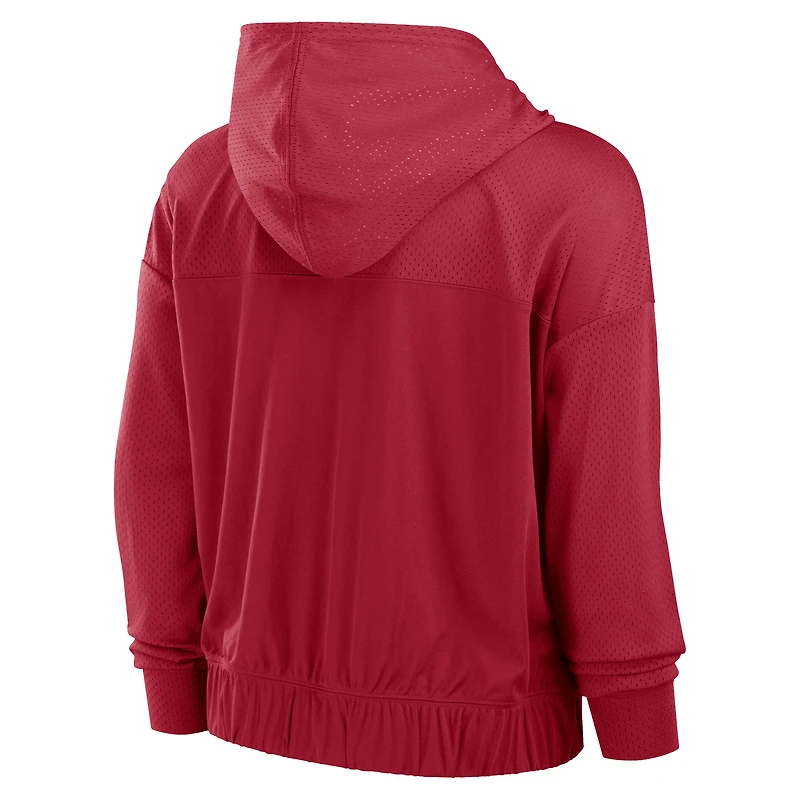 Sweat à capuche zippé complet Fanatics College Scarlet San Francisco 49ers Script Lock pour femme