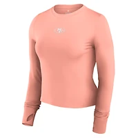 Haut de sport ajusté à manches longues Fanatics Coral San Francisco 49ers Studio pour femmes