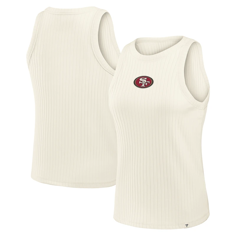 Women's Fanatics Cream San Francisco 49ers Star Play Tri-Blend Ribbed Tank Top