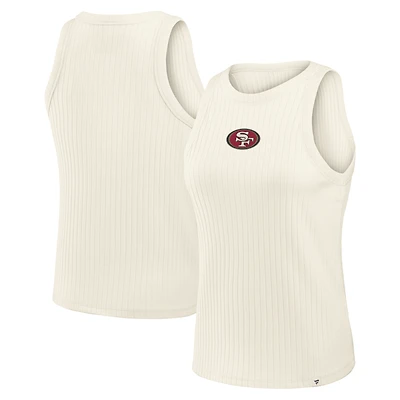Débardeur côtelé Fanatics crème pour femme, San Francisco 49ers Star Play Tri-Blend