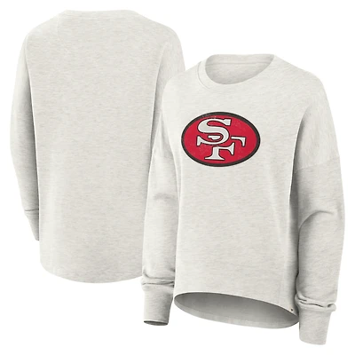 Women's Fanatics Heather Gray San Francisco 49ers Oversized Hometown Pullover Sweatshirt