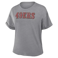 T-shirt boxy tri-blend gris chiné Fanatics pour femme