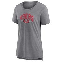 T-shirt tri-mélange moderne à dos tombant des San Francisco 49ers de marque Fanatics pour femmes, gris chiné