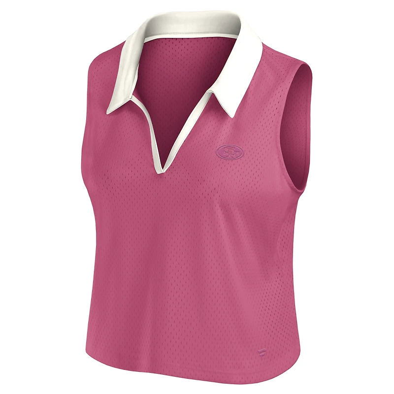 Women's Fanatics Pink San Francisco 49ers Studio Wellness V-Neck Tank Top