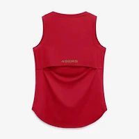 Women's Fanatics Scarlet San Francisco 49ers Draped Mesh Back Performance​ Tank Top