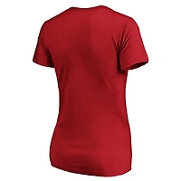 Women's Fanatics Scarlet San Francisco 49ers Iconic Script State V-Neck T-Shirt