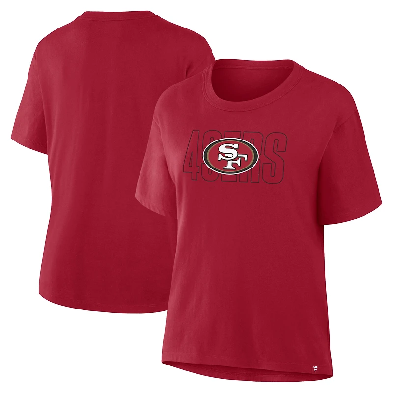 Women's Fanatics Scarlet San Francisco 49ers Line Em Up T-Shirt