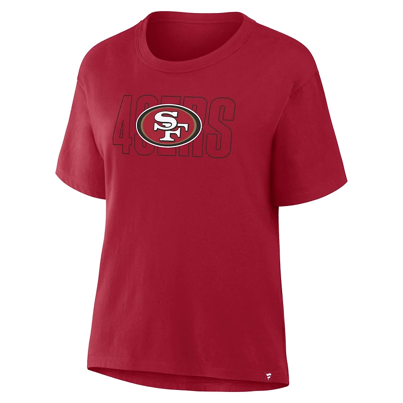 T-shirt Fanatics Scarlet pour femme, « Line Em Up » des San Francisco 49ers