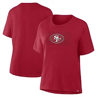 T-shirt Fanatics Scarlet pour femme, « Line Em Up » des San Francisco 49ers