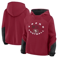 Women's Fanatics Scarlet San Francisco 49ers Oversized Redzone Bubble Screen Pullover Hoodie