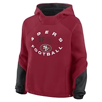 Sweat à capuche surdimensionné Redzone Bubble Screen Fanatics Scarlet San Francisco 49ers pour femmes