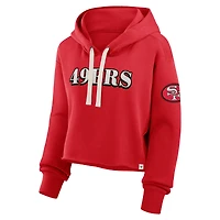 Sweat à capuche court surdimensionné Fanatics Scarlet San Francisco 49ers pour femme