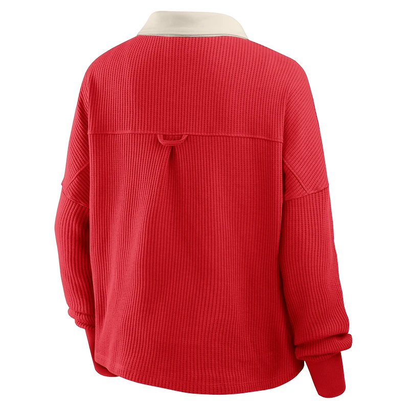 T-shirt thermique surdimensionné à manches longues Fanatics Scarlet des San Francisco 49ers pour femme