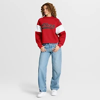 Women's Fanatics Scarlet San Francisco 49ers Oversized Hometown Toss Sweep Mock Neck Pullover