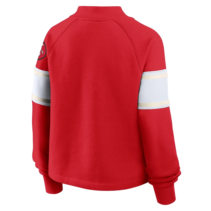 Pull surdimensionné à col montant Fanatics Scarlet San Francisco 49ers pour femme