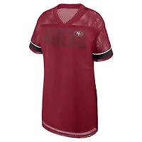 Robe oversize en maille à col V rouge écarlate des 49ers de San Francisco (Fanatics)