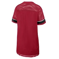 Women's Fanatics  Scarlet San Francisco 49ers Oversized Team First Deep Route Mesh V-Neck Dress