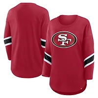T-shirt Fanatics Scarlet San Francisco 49ers grande taille Redzone à manches 3/4 et col rond pour femme