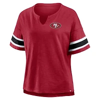 T-shirt Fanatics Scarlet pour femmes des 49ers de San Francisco Redzone Curl Route