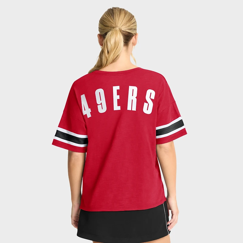 Women's Fanatics Scarlet San Francisco 49ers Redzone Curl Route T-Shirt