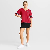 T-shirt Fanatics Scarlet pour femmes des 49ers de San Francisco Redzone Curl Route