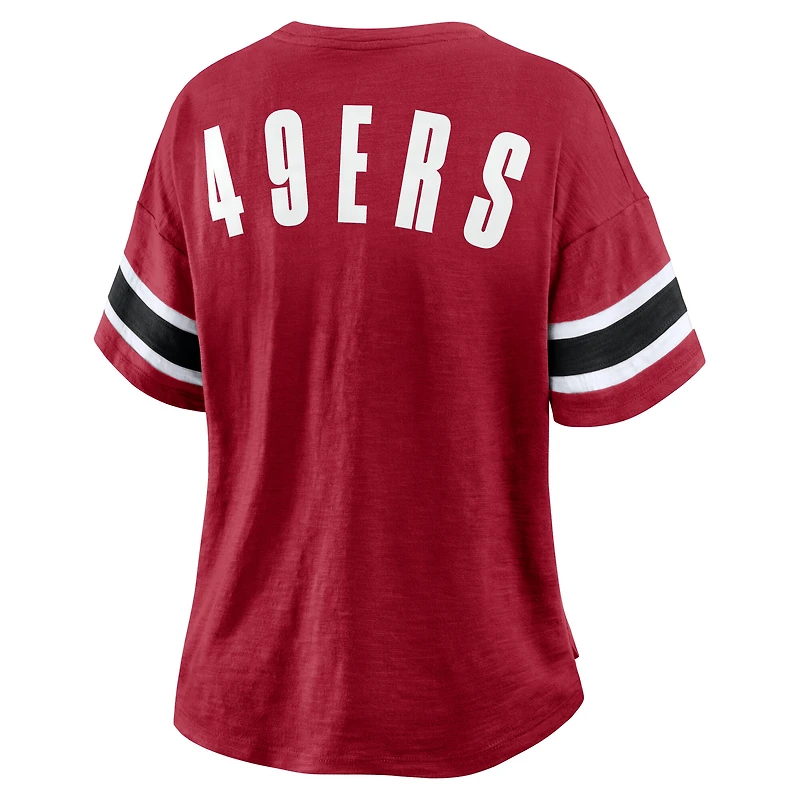 Women's Fanatics Scarlet San Francisco 49ers Redzone Curl Route T-Shirt