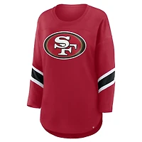 Women's Fanatics  Scarlet San Francisco 49ers Redzone 3/4-Sleeve T-Shirt