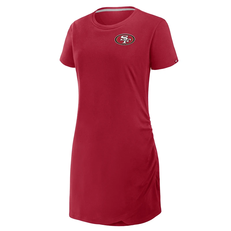 Robe t-shirt drapée froncée Fanatics Scarlet pour femme des San Francisco 49ers