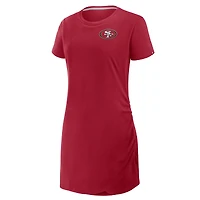 Robe t-shirt drapée froncée Fanatics Scarlet pour femme des San Francisco 49ers