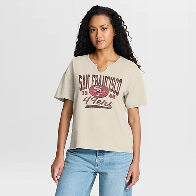 Women's Fanatics Tan San Francisco 49ers Heritage Stadium Slub Boxy T-Shirt