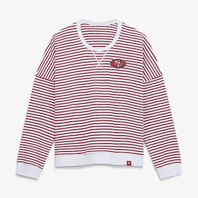 Women's Fanatics White San Francisco 49ers Oversized Heritage Sweatshirt