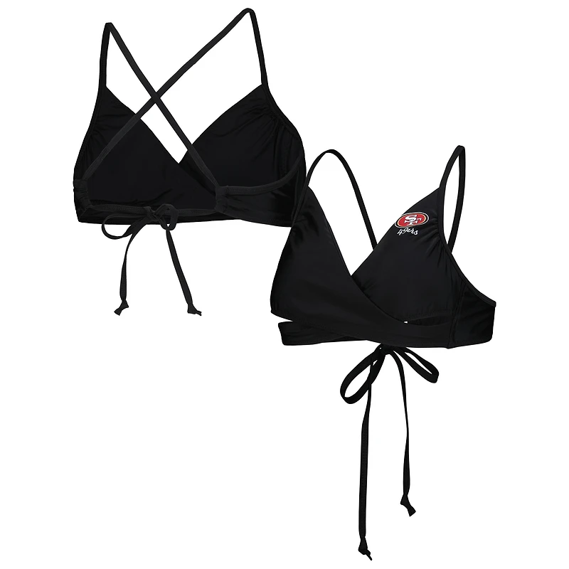 Haut de bikini noir G-III 4Her by Carl Banks pour femmes, Temple la renommée des 49ers San Francisco