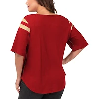 T-shirt à manches 3/4 pour femme G-III 4Her by Carl Banks Red San Francisco 49ers Plus Linebacker