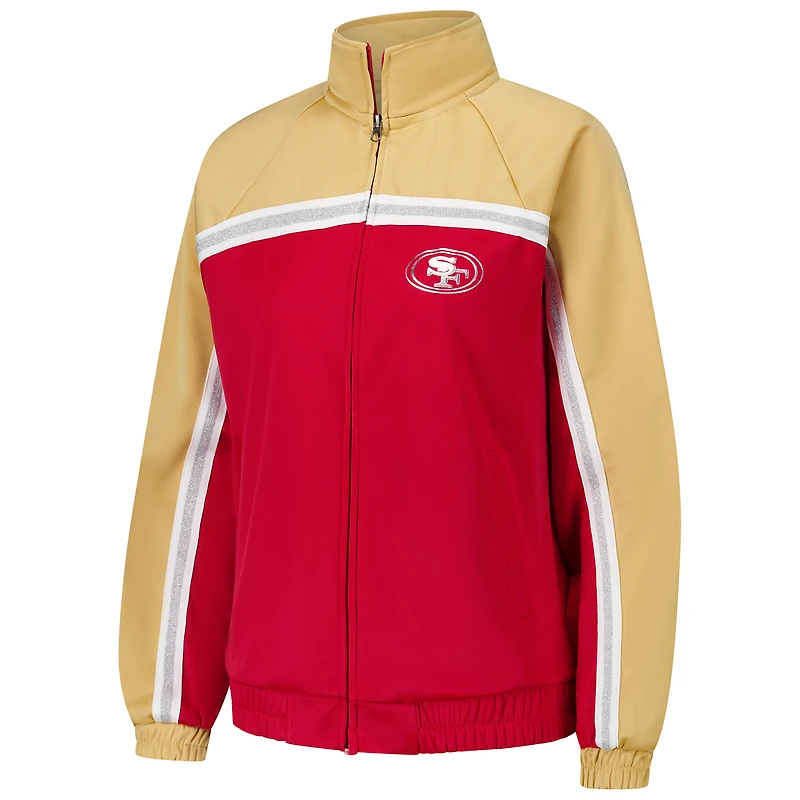 Veste de survêtement d'après-match entièrement zippée G-III 4Her par Carl Banks Scarlet pour femme des 49ers San Francisco