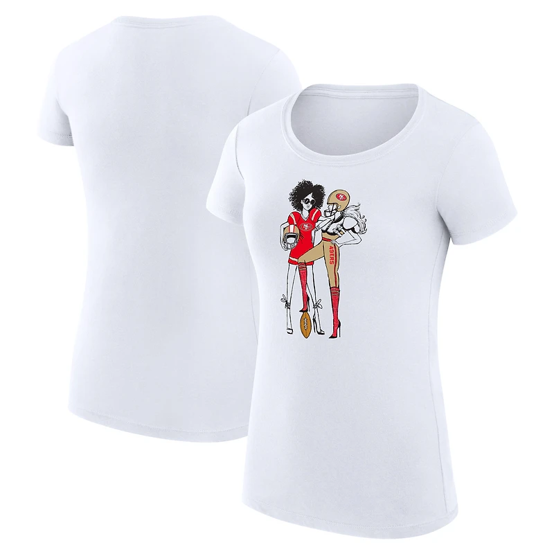 Women's G-III 4Her by Carl Banks White San Francisco 49ers Super-Slim Fit Lightweight Football Girls Graphic T-Shirt