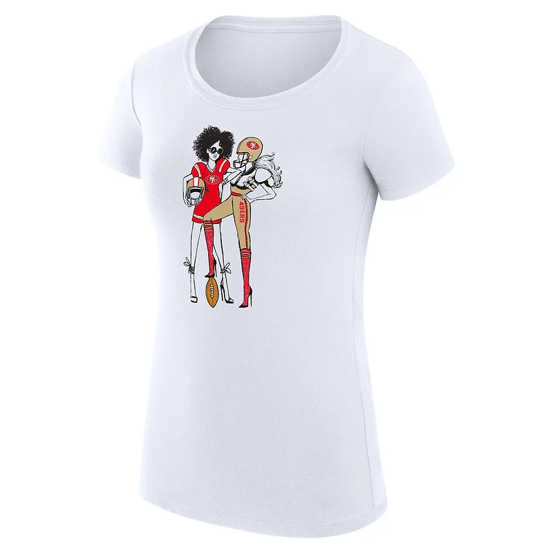 Women's G-III 4Her by Carl Banks White San Francisco 49ers Super-Slim Fit Lightweight Football Girls Graphic T-Shirt