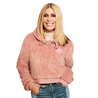 Women's Jill Martin Pink San Francisco 49ers Tonal Sherpa Cropped Hoodie