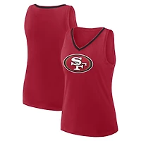 Débardeur col V Stellar Win pour femme, grande taille, avec logo Athletic Scarlet des San Francisco 49ers