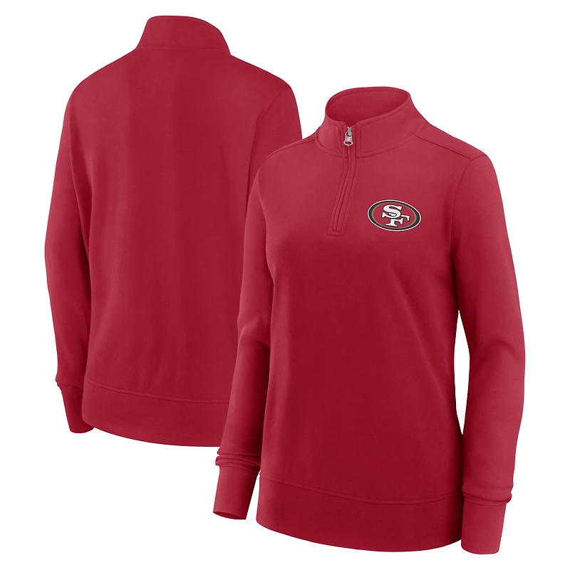 Veste à logo athlétique écarlate Velocity pour femme, avec fermeture éclair quart de tour, des 49ers San Francisco