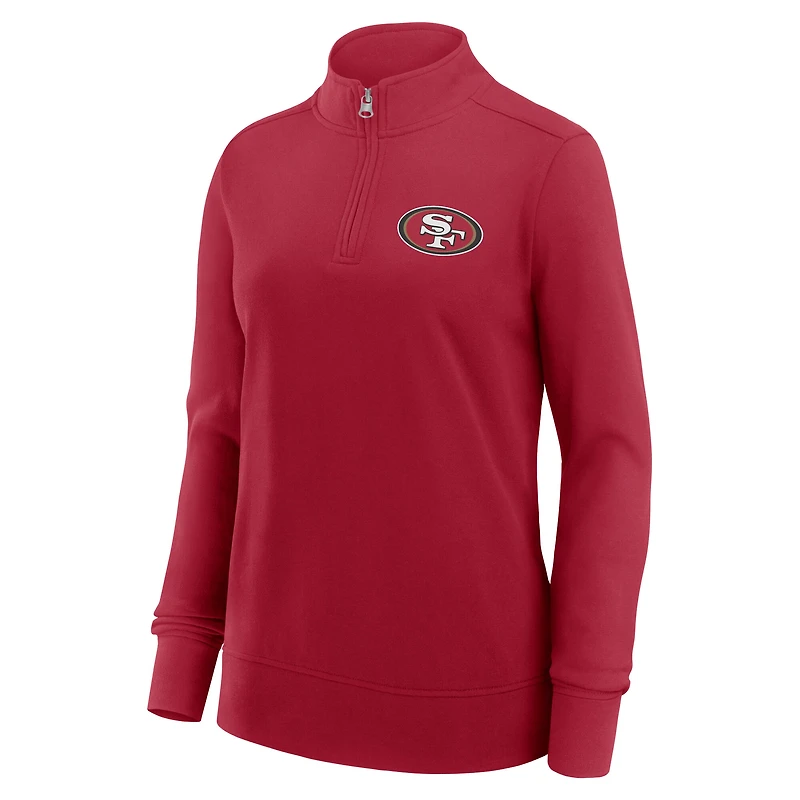 Women's Logo Athletic Scarlet San Francisco 49ers Velocity Quarter-Zip Jacket