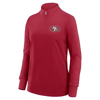 Women's Logo Athletic Scarlet San Francisco 49ers Velocity Quarter-Zip Jacket