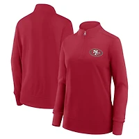 Veste à logo athlétique écarlate Velocity pour femme, avec fermeture éclair quart de tour, des 49ers San Francisco