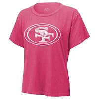 Women's Majestic Threads Brock Purdy Pink San Francisco 49ers Name & Number T-Shirt