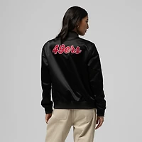 Women's Mitchell & Ness  Black San Francisco 49ers Full-Snap Satin Jacket