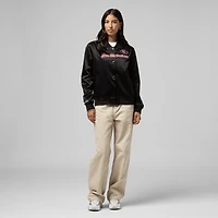 Women's Mitchell & Ness  Black San Francisco 49ers Full-Snap Satin Jacket