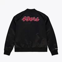 Women's Mitchell & Ness  Black San Francisco 49ers Full-Snap Satin Jacket