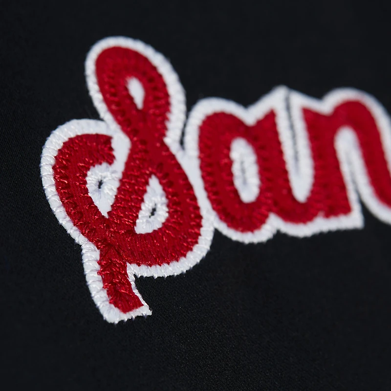 Women's Mitchell & Ness Black San Francisco 49ers Full-Snap Satin Jacket