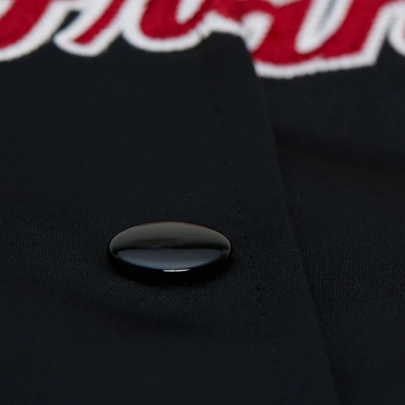 Veste en satin noir à boutons-pression Mitchell & Ness pour femme, San Francisco 49ers