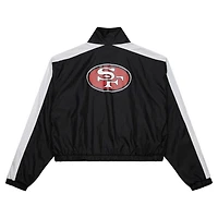 Veste courte entièrement zippée en nylon noire pour femme Mitchell & Ness San Francisco 49ers